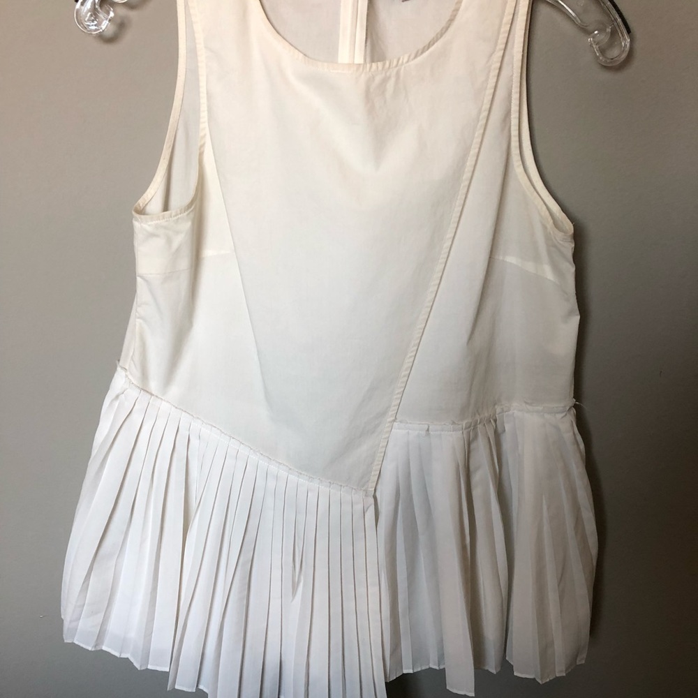 White 10 Crosby Derek Lam pleated blouse
